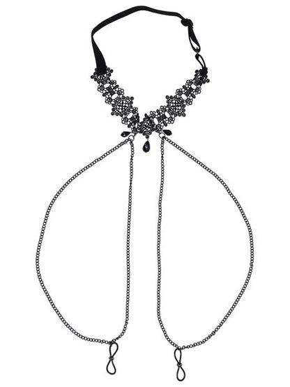 Sex And Mischief - Lace - Collar with Nipple Ties - divasdenau