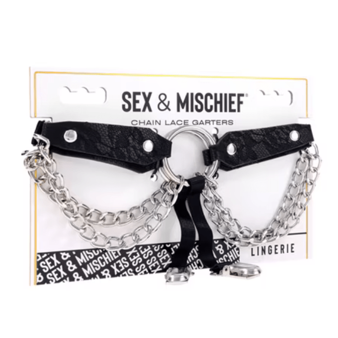 Sex And Mischief - Lace - Chain Lace Garters - divasdenau