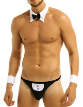 Load image into Gallery viewer, Men’s 4pc Tuxedo Collar/Cuffs&amp;G - String - divasdenau