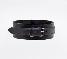 Load image into Gallery viewer, Love in Leather - Faux Leather Collar &amp; Lead with Fur Lining - Black