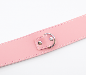 Love in Leather - Faux Leather Collar & Lead with Fur Lining - Pink