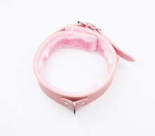 Load image into Gallery viewer, Berlin Baby - Faux Leather Collar &amp; Lead with Fur Lining - Pink
