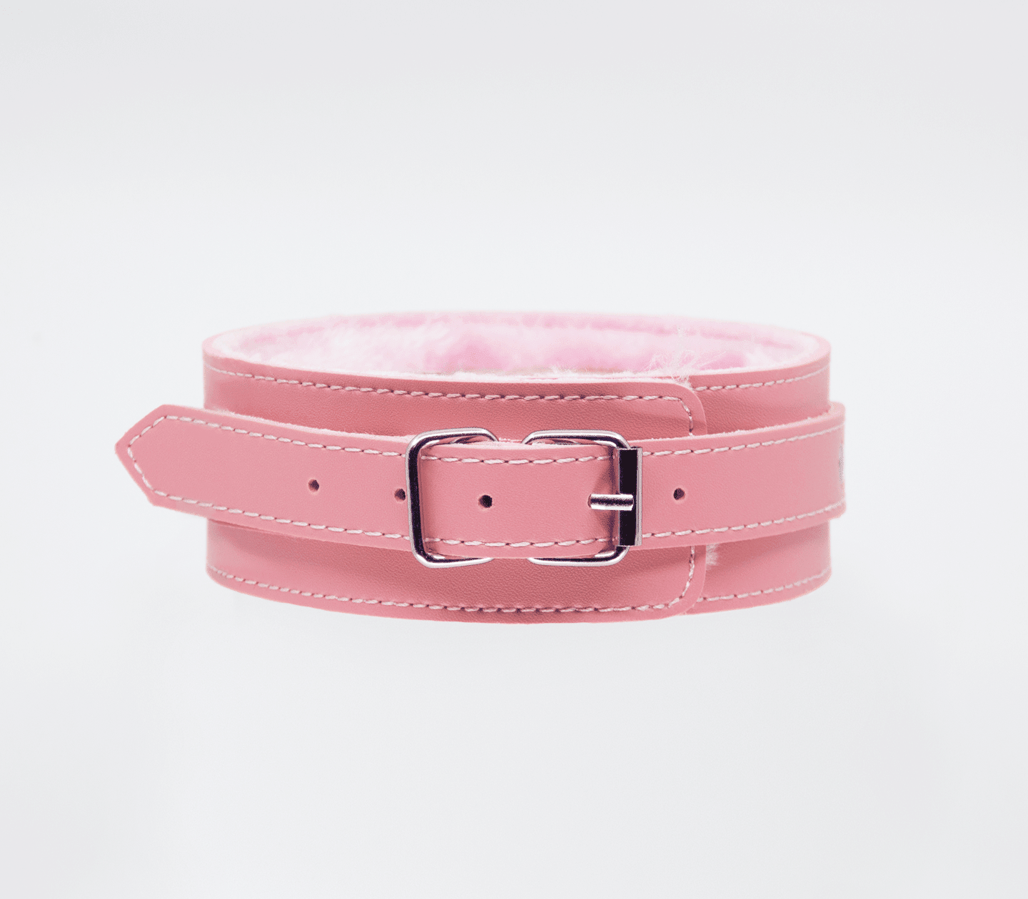Berlin Baby - Faux Leather Collar & Lead with Fur Lining - Pink - divasdenau
