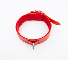 Load image into Gallery viewer, Love in Leather - Faux Leather Collar &amp; Lead with Fur Lining - Red