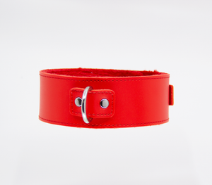 Love in Leather - Faux Leather Collar & Lead with Fur Lining - Red