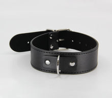 Load image into Gallery viewer, Unlined Faux Leather Collar &amp; Lead - Black