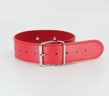 Load image into Gallery viewer, Berlin Baby - Unlined Faux Leather Collar - Red