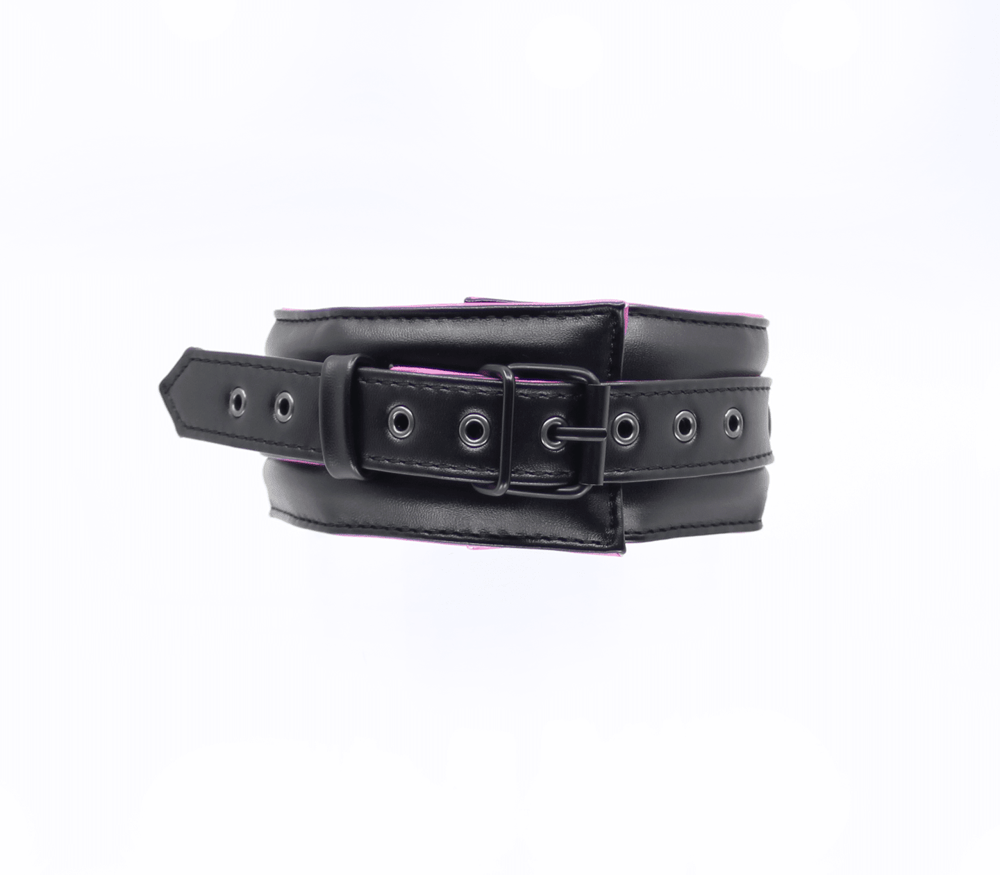 Berlin Baby - Padded Collar And Lead - Black And Pink - divasdenau