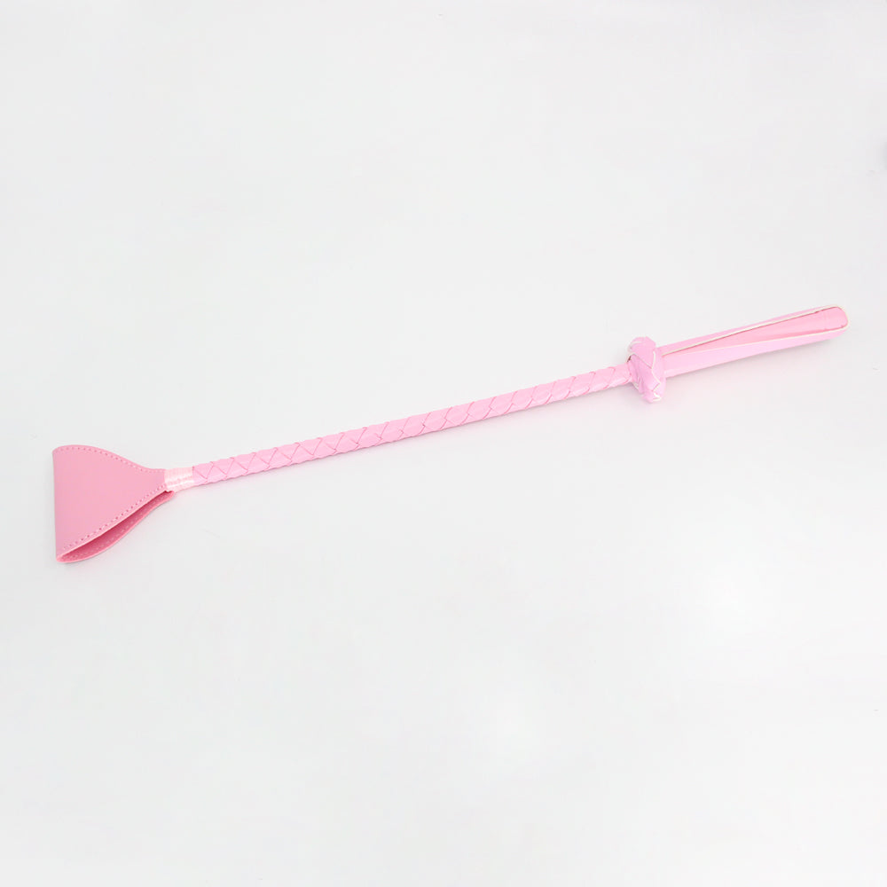 Berlin Baby - Faux Leather Braided Crop with Wrist Strap - Pink