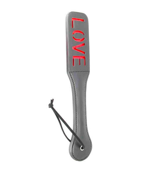 Berlin Baby - Faux Leather Paddle 'Love' Imprint - Red & Black - divasdenau