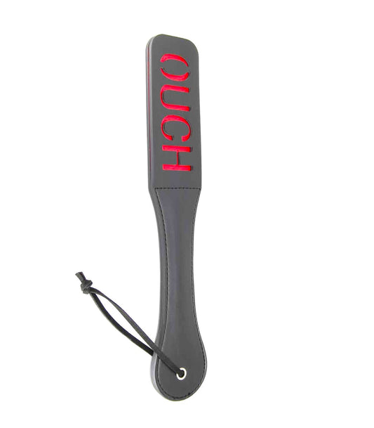 Berlin Baby - Faux Leather Paddle 'Ouch' Imprint - Red & Black - divasdenau