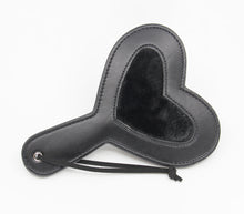 Load image into Gallery viewer, Vegan Leather Heart Paddle with Faux Fur Centre - Black