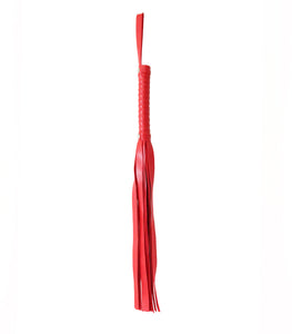 PU Leather Whip with Wrist Strap - Red