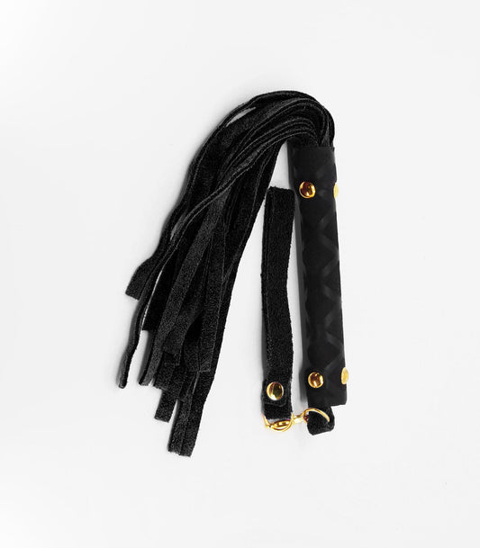 Berlin Baby - Mini Faux Suede Whip with Detachable Wrist Strap - Black - divasdenau