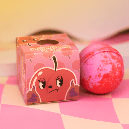 Wick’ety Wack - Resting Peach Face Bath Bomb - divasdenau