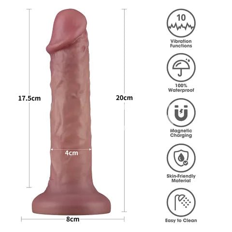 Dual Density Power Cock - 8" Flesh - divasdenau