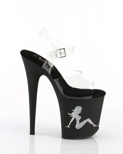 Pleaser - Flamingo Platform Sandal - White Lady Diamond - divasdenau
