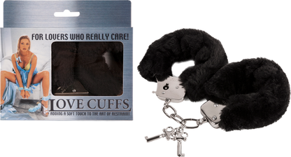 Love Cuffs - Metals Cuffs With Faux Fur Covers - Black