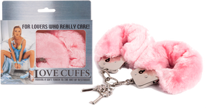 Love Cuffs - Metals Cuffs With Faux Fur Covers - Pink