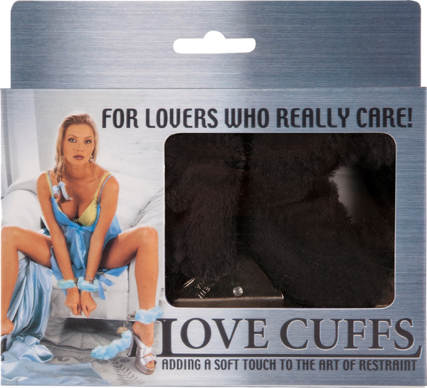 Love Cuffs - Metals Cuffs With Faux Fur Covers - Black