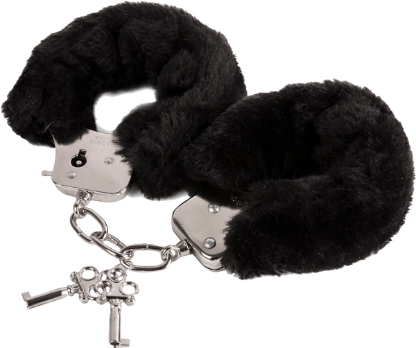 Love Cuffs - Metals Cuffs With Faux Fur Covers - Black