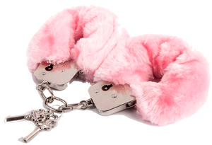 Love Cuffs - Metals Cuffs With Faux Fur Covers - Pink