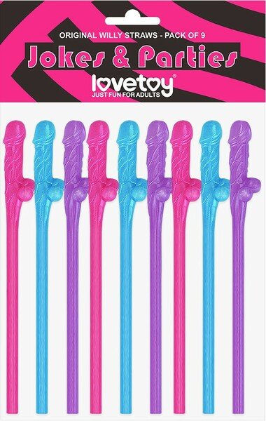 Willy Straws - Pink/Purple/Blue - 9 Pack - divasdenau