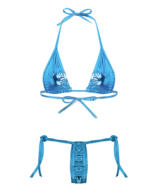 Metallic Micro Bikini - Blue - divasdenau