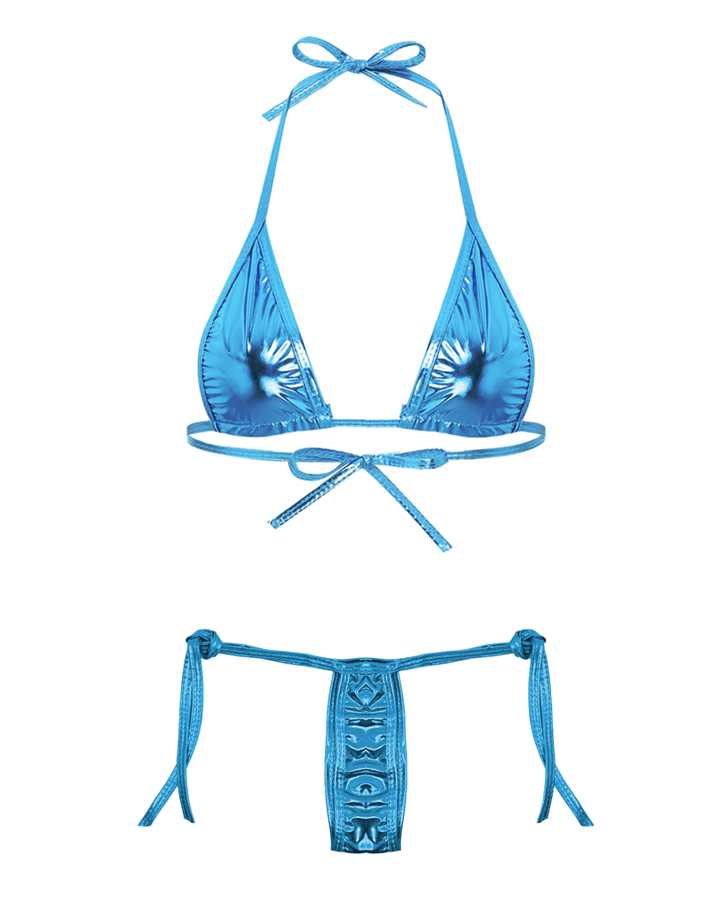 Metallic Micro Bikini - Blue - divasdenau