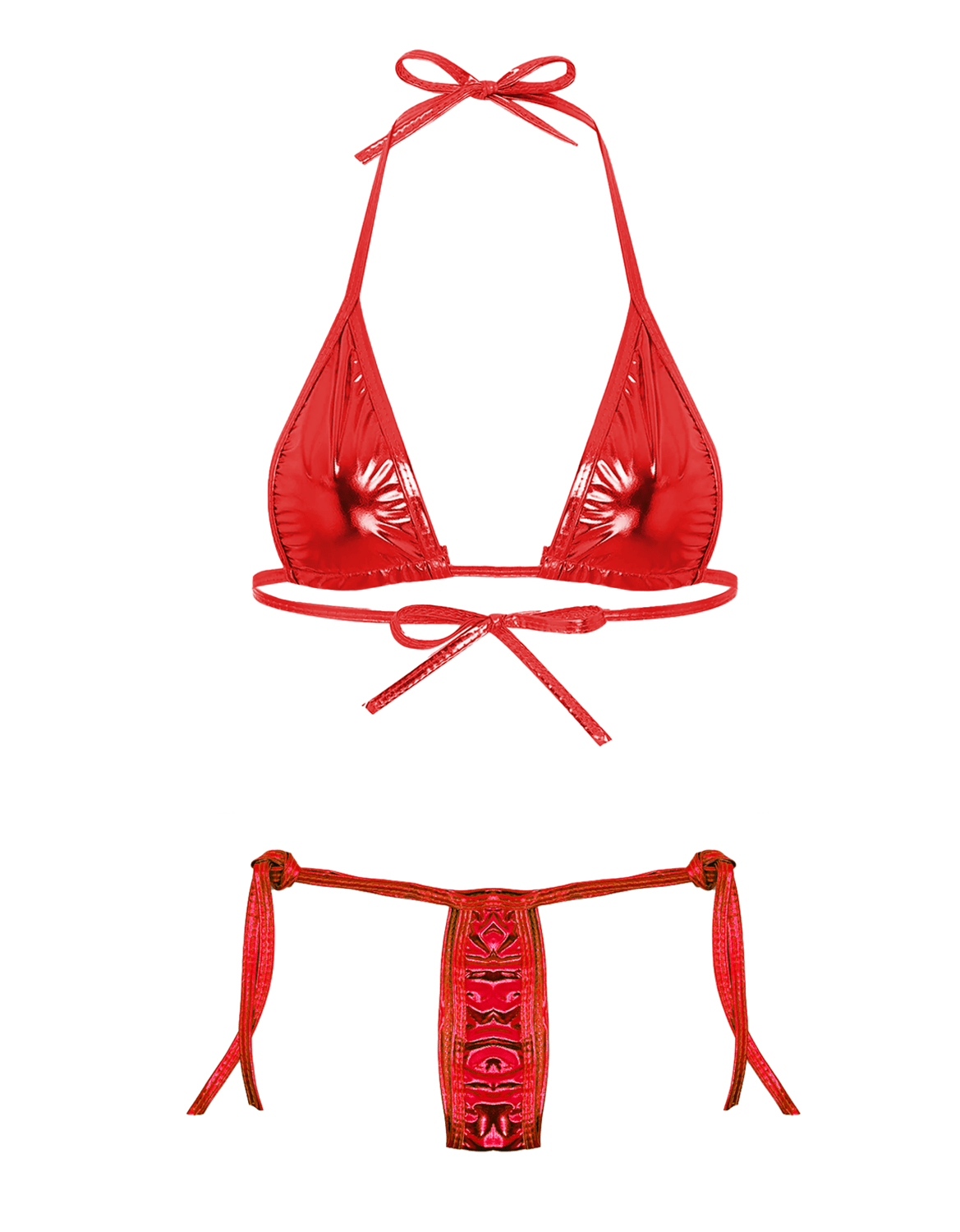 Metallic Micro Bikini - Red - divasdenau