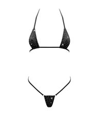 Load image into Gallery viewer, Love In Leather - Rhinestone Micro Bikini - Fluro Green