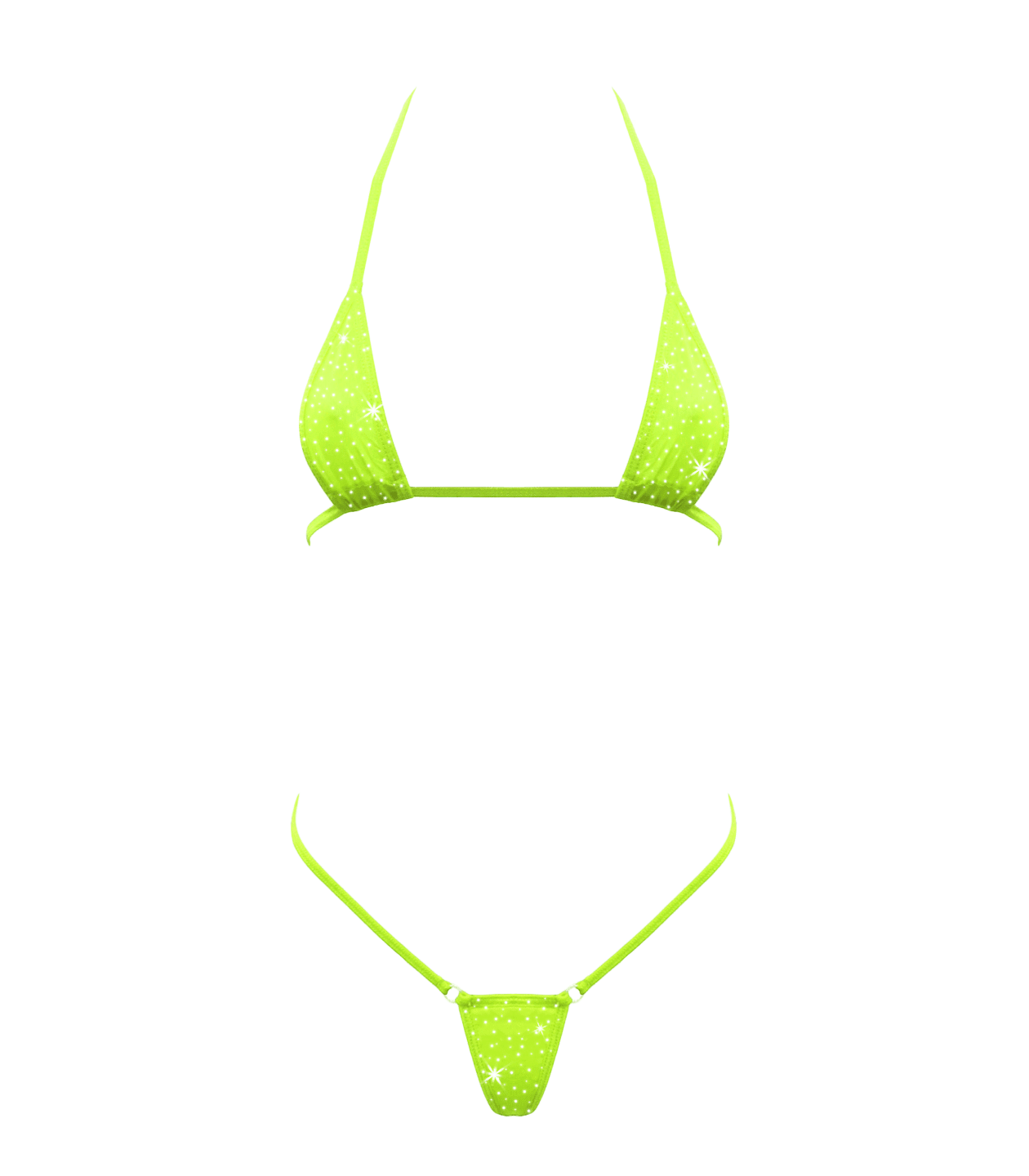 Rhinestone Micro Bikini - Fluro Green - divasdenau