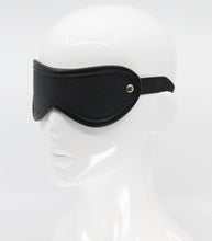 Load image into Gallery viewer, Love in Leather - Leather Blindfold With Coloured Hardware - Gold - divasdenau