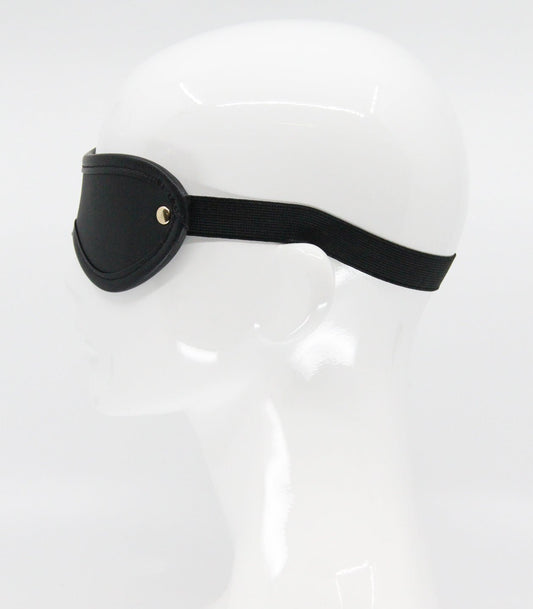 Leather Blindfold With Coloured Hardware - Gold - divasdenau