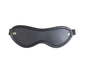 Love in Leather - Leather Blindfold With Coloured Hardware - Gold