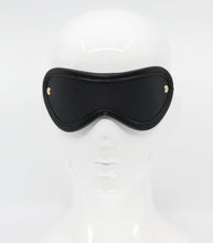 Load image into Gallery viewer, Love in Leather - Leather Blindfold With Coloured Hardware - Gold - divasdenau