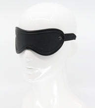 Load image into Gallery viewer, Love in Leather - Leather Blindfold With Coloured Hardware - Pewter