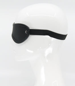 Love in Leather - Leather Blindfold With Coloured Hardware - Pewter