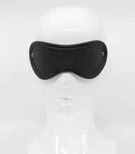 Load image into Gallery viewer, Love in Leather - Leather Blindfold With Coloured Hardware - Pewter