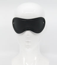 Load image into Gallery viewer, Love in Leather - Leather Blindfold With Coloured Hardware - Pewter