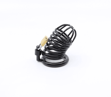 Load image into Gallery viewer, Love in Leather - Male Chastity Cage - Black - divasdenau