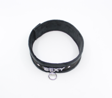 Load image into Gallery viewer, Love in Leather - Diamanté Embellished Soft Collar - 'Sexy' - Black