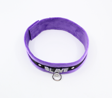 Load image into Gallery viewer, Love in Leather - Diamanté Embellished Soft Collar - &#39;Slave&#39; - Purple