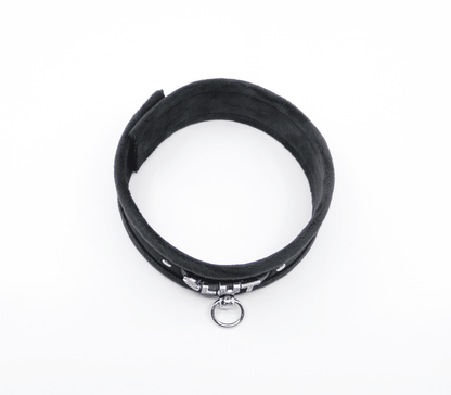 Diamanté Embellished Soft Collar - 'Slut' - Black - divasdenau