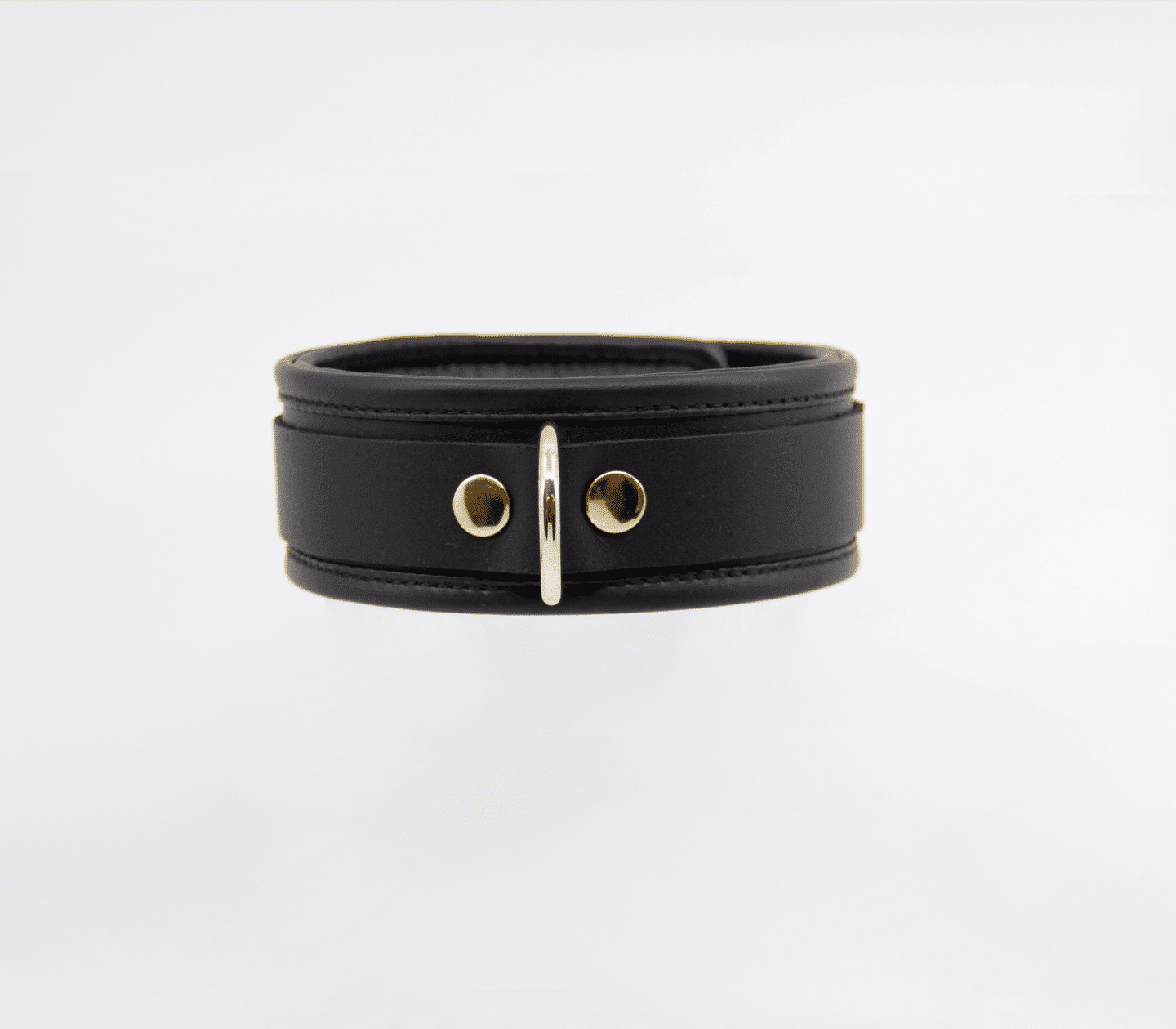Padded Leather Collar - Gold Hardware - divasdenau