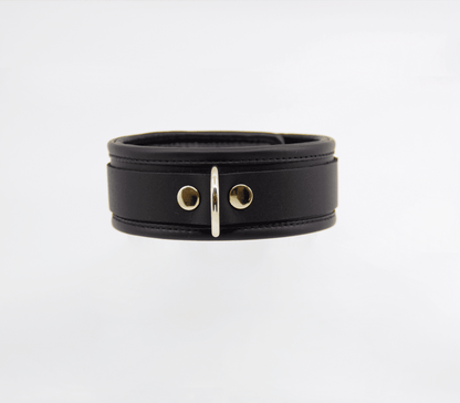 Padded Leather Collar - Gold Hardware - divasdenau