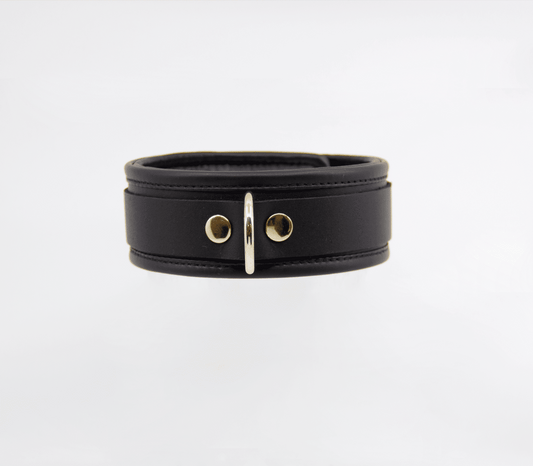 Padded Leather Collar - Gold Hardware - divasdenau