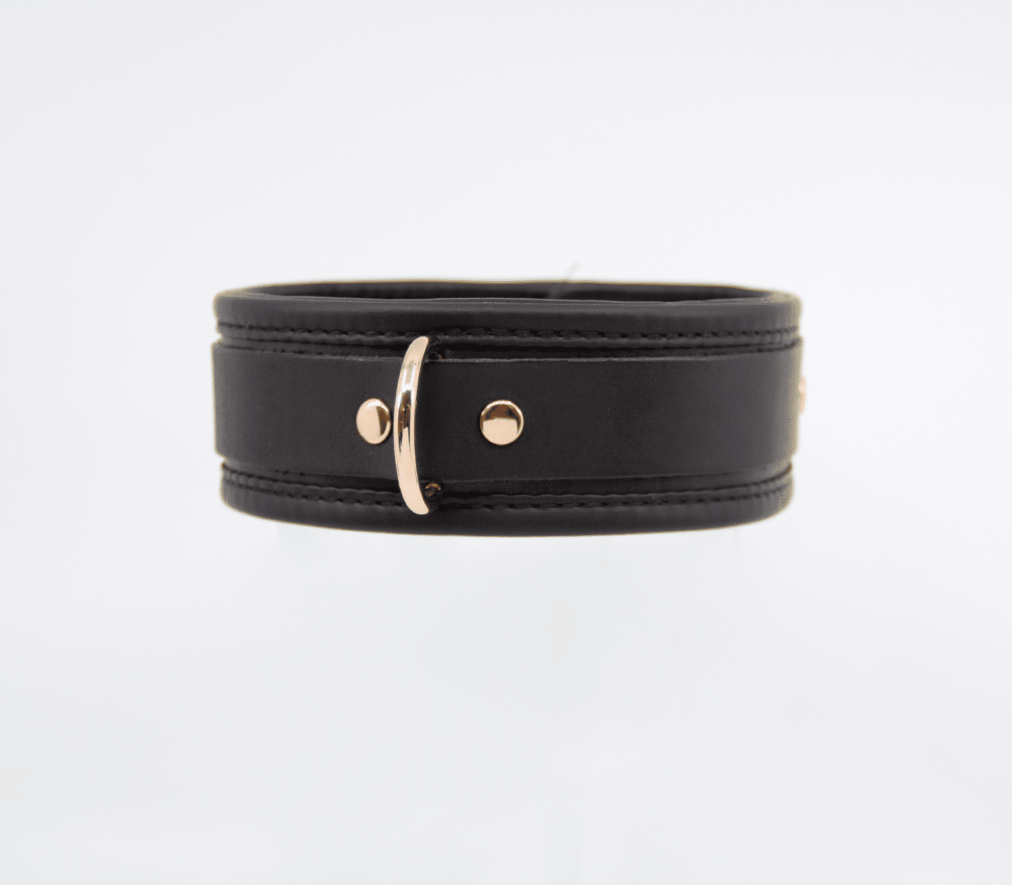 Padded Leather Collar - Gold Hardware - divasdenau