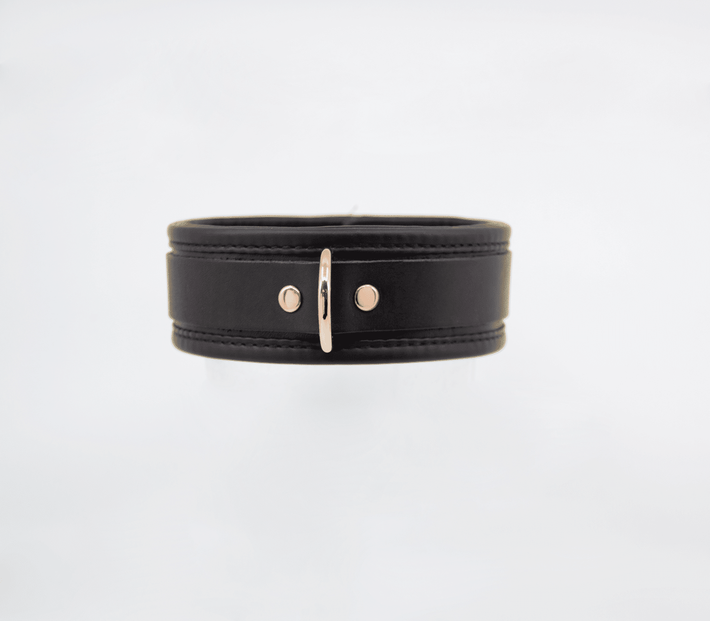 Padded Leather Collar - Rose Gold Hardware - divasdenau