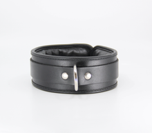 Load image into Gallery viewer, Padded Leather Collar with Lockable Buckle - Black